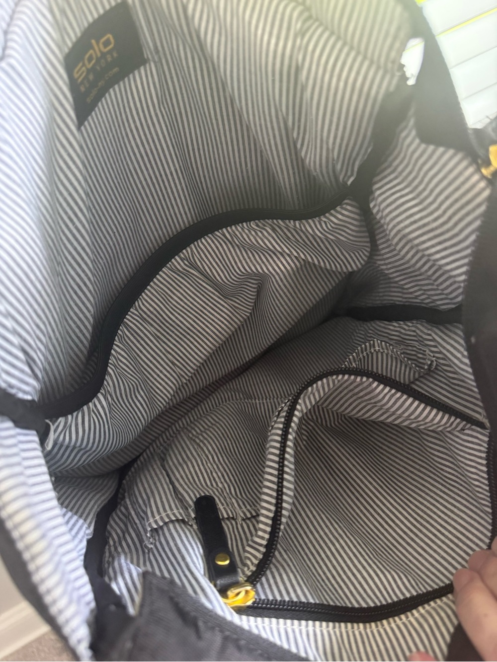 solo Black Tote-Style Backpack with Gold Hardware - Picture 3 of 5